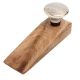 Golden Border Pattern Flat Ceramic Wooden Door Stopper
